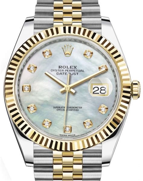 rolex datejust 41 mother of pearl yellow gold|rolex datejust 36mm price.